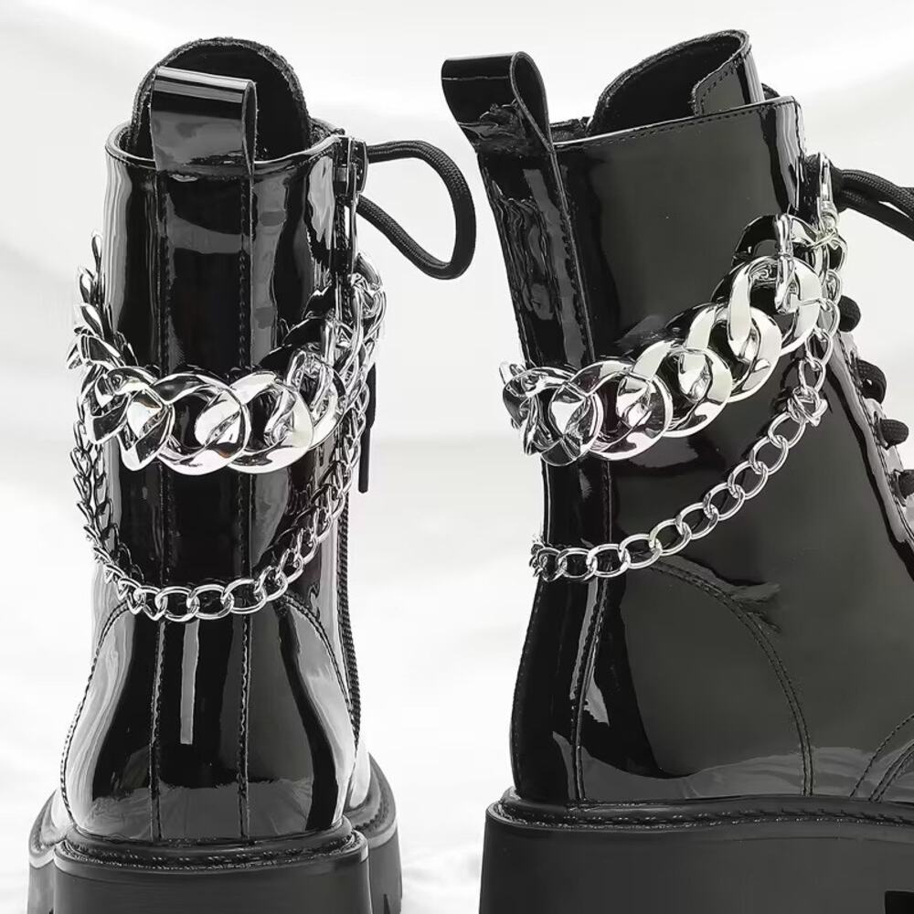 Silver Chain Boot Anklet – Edgy Statement Shoe Accessory for Boots & Heels